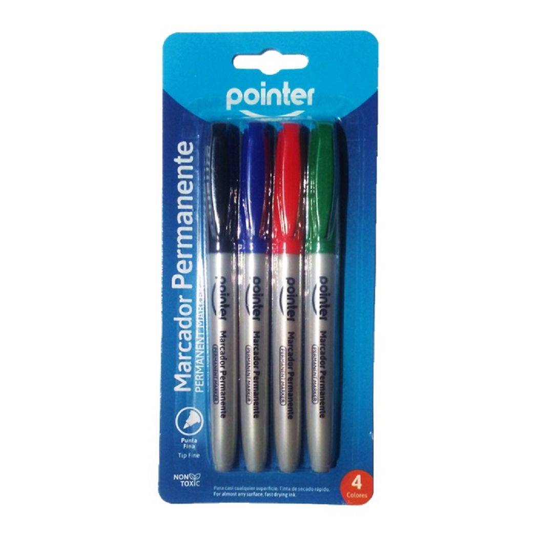 Pointer Marcador Permanente 4 Colores